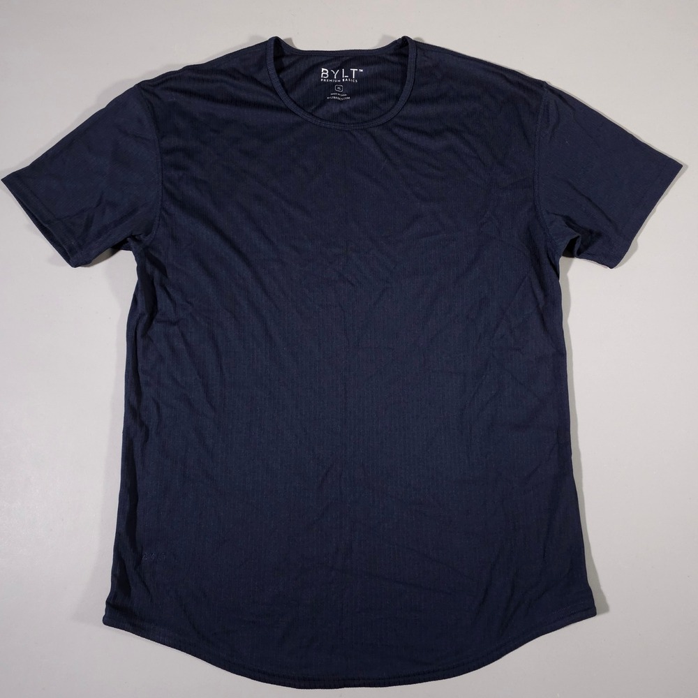 BYLT Drop-Cut T-Shirt Mens XL Navy Blue Modal Blend MTSS0302-404-XL